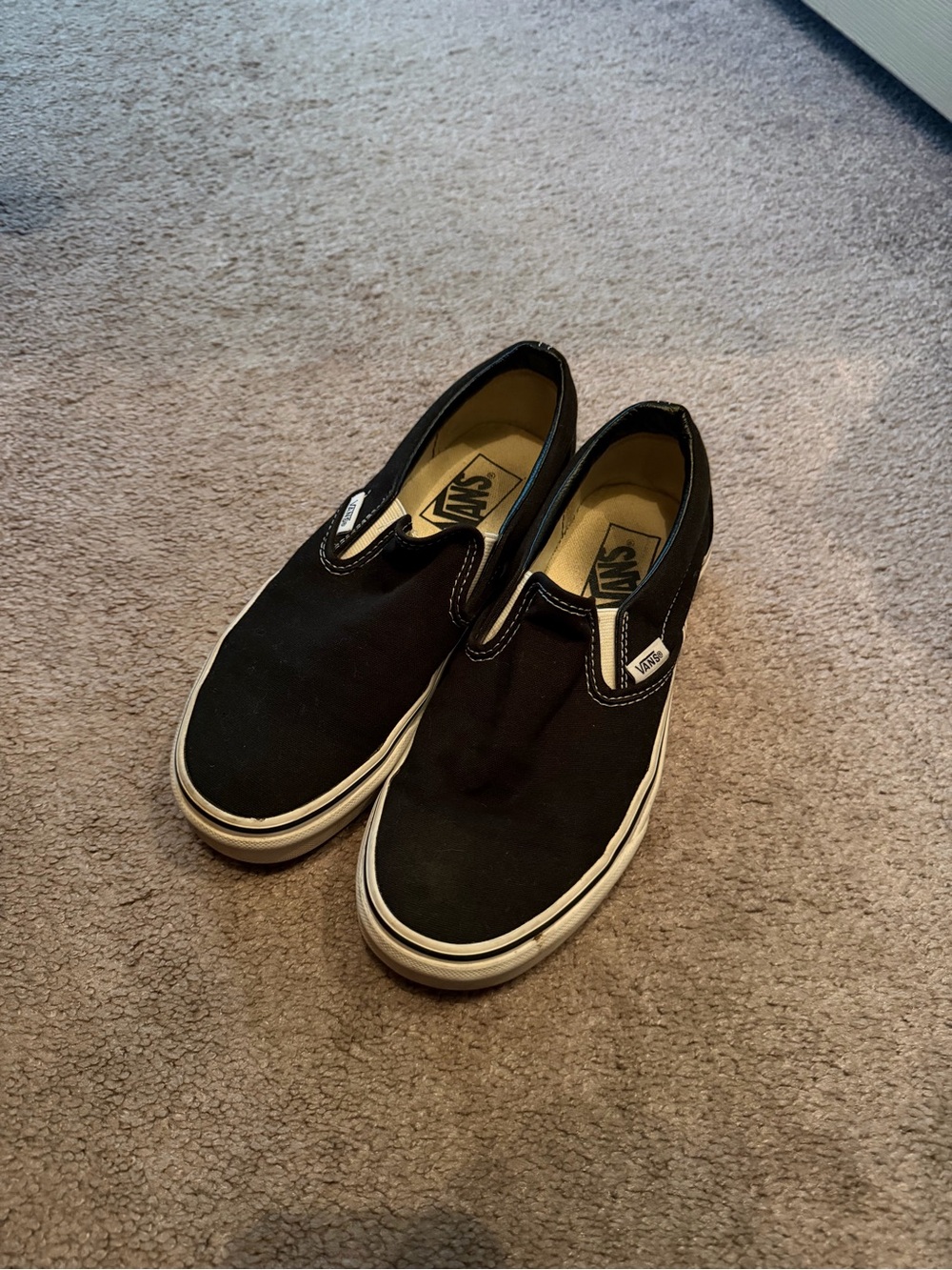 Vans Black Slip-On Canvas Loafers